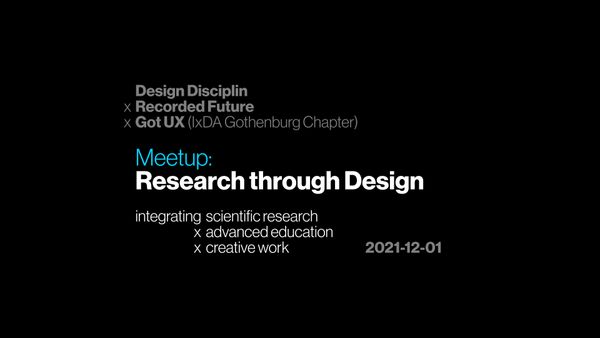 Meetup: Research through Design